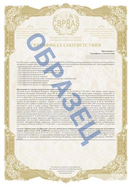 Образец Приложение к СТО 01.064.00220722.2-2020 Кантемировка Сертификат СТО 01.064.00220722.2-2020 