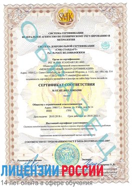 Образец сертификата соответствия Кантемировка Сертификат OHSAS 18001